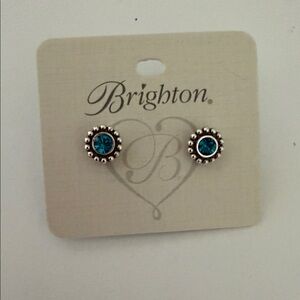 Brighton Twinkle Silver Earrings with Blue Accents